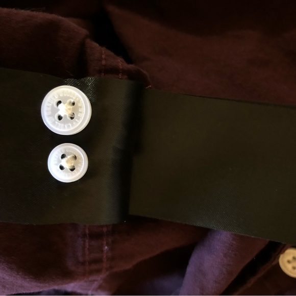 H&M LOGG Button Down Shirt Maroon Long Sleeve - Picture 6 of 6